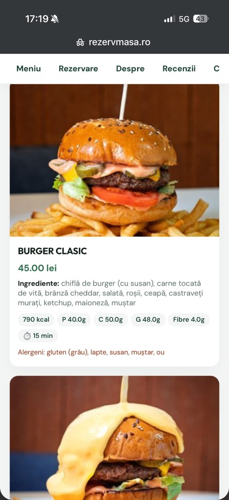 Fișa unui preparat: ingrediente, calorii și alergeni